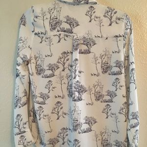 Nature themed button-down collared shirt